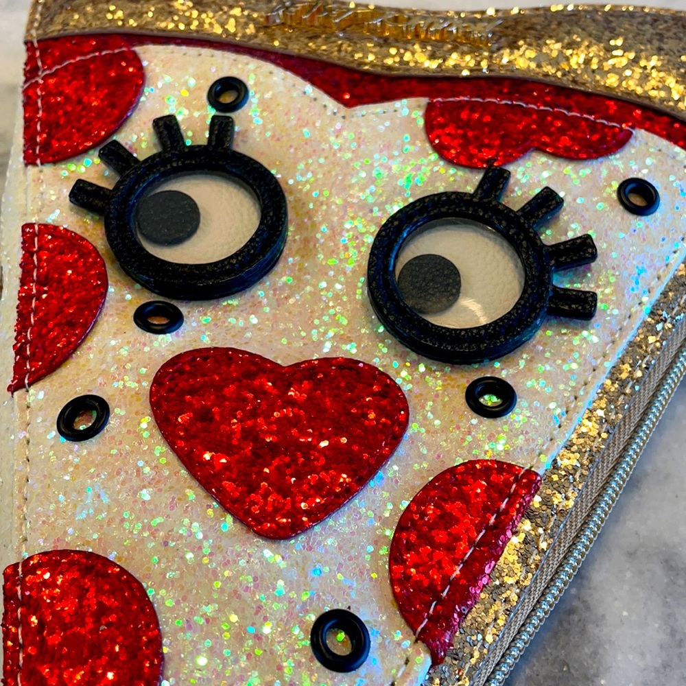 Betsey Johnson Pizza Heart Wristlet NWOT